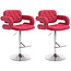CLP 2er Set Barhocker Dublin Stoff Rot