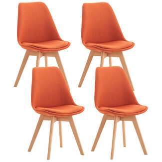 CLP 4er Set Stuhl Linares Stoff Orange