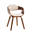 CLP Besucherstuhl Kingston Holz/Stoff Walnuss/Creme
