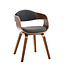 CLP Besucherstuhl Kingston Holz/ Stoff Walnuss/Grau