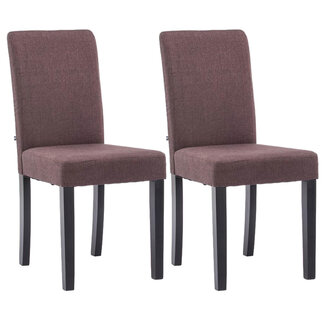CLP 2er Set Esszimmerstuhl Ina Stoff Braun