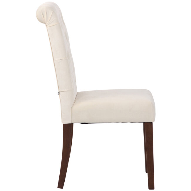 Esszimmerstuhl Lisburn Samt Creme