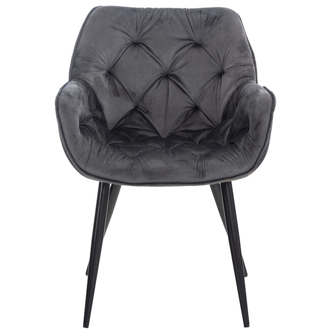 Stuhl Tanna Samt Grau