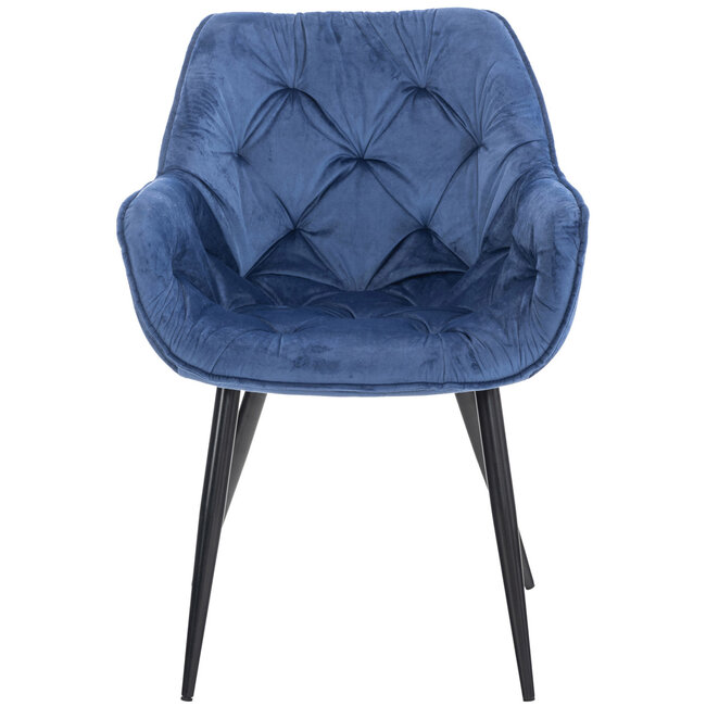 Stuhl Tanna Samt Blau