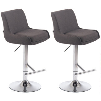 CLP 2er Set Barhocker Club Stoff Dunkelgrau