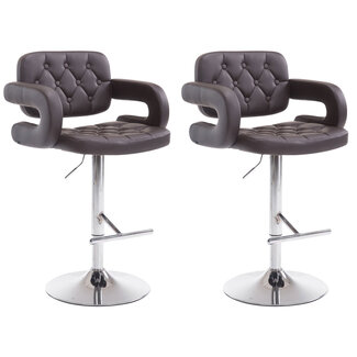 CLP 2er Set Barhocker Dublin Kunstleder Braun