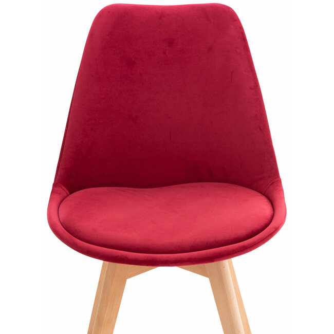 4er Set Stuhl Linares Samt Rot