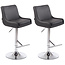 2er Set Barhocker Club Kunstleder Grau
