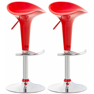 CLP 2er Set Barhocker Saddle Kunststoff Rot