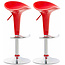 CLP 2er Set Barhocker Saddle Kunststoff Rot