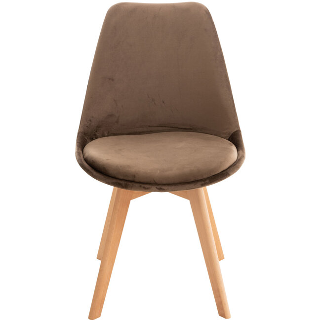 4er Set Stuhl Linares Samt dunkelbraun