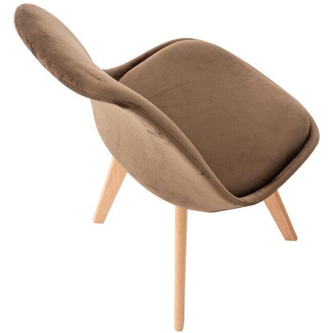 4er Set Stuhl Linares Samt dunkelbraun