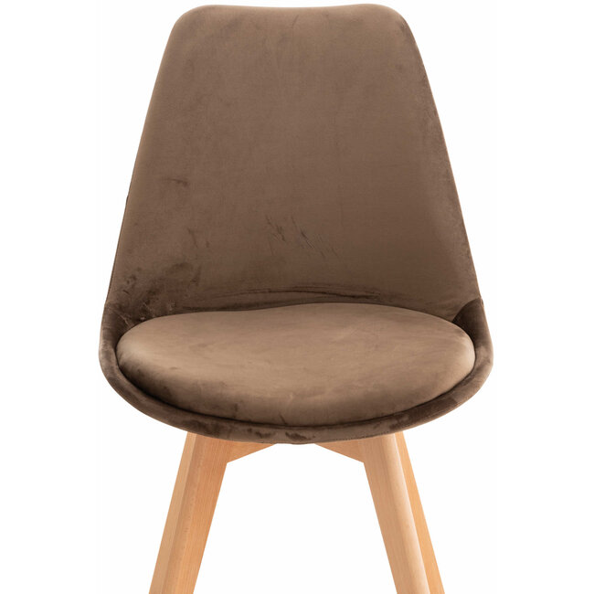 4er Set Stuhl Linares Samt dunkelbraun