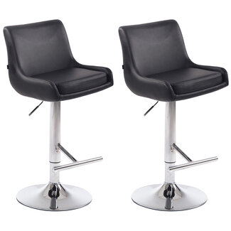 CLP 2er Set Barhocker Club Kunstleder schwarz