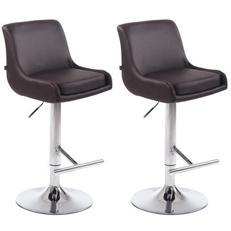 CLP 2er Set Barhocker Club Kunstleder Braun