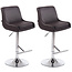 CLP 2er Set Barhocker Club Kunstleder Braun