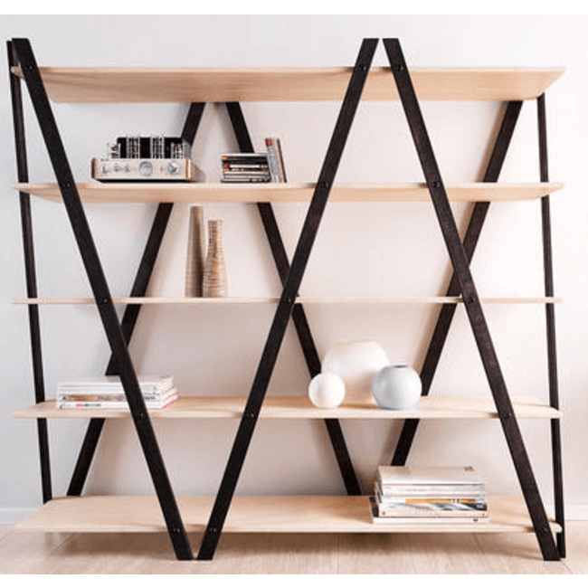 Regal ZICK-ZACK weiß, eiche