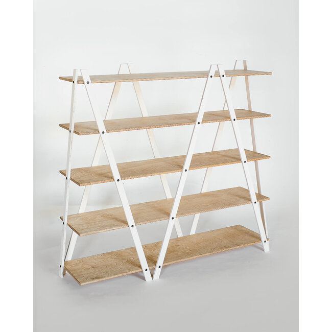 Regal ZICK-ZACK weiß, eiche