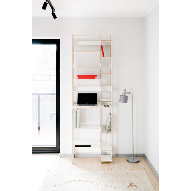 Homeoffice Regal LIXI weiß, eiche, grau, schwarz