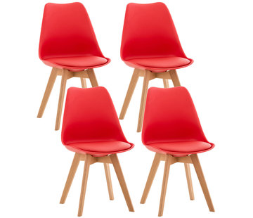 CLP 4er Set Stuhl Linares Kunststoff rot