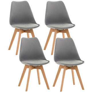CLP 4er Set Stuhl Linares Kunststoff grau
