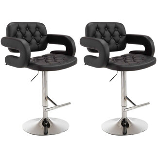 CLP 2er Set Barhocker Dublin Kunstleder schwarz