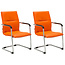 CLP 2er Set Besucherstuhl Seattle Kunstleder orange