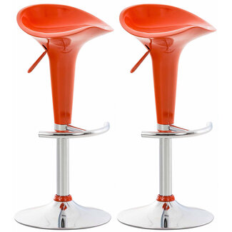 CLP 2er Set Barhocker Saddle Kunststoff orange
