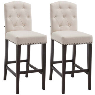 CLP 2er Set Barhocker Louise Stoff creme