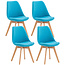 4er Set Stuhl Linares Stoff blau