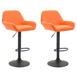 CLP 2er Set Barhocker Braga Kunstleder orange