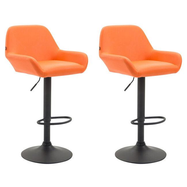 2er Set Barhocker Braga Kunstleder orange