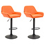 2er Set Barhocker Braga Kunstleder orange