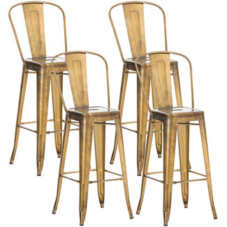 CLP 4er Set Barhocker Lillo gold