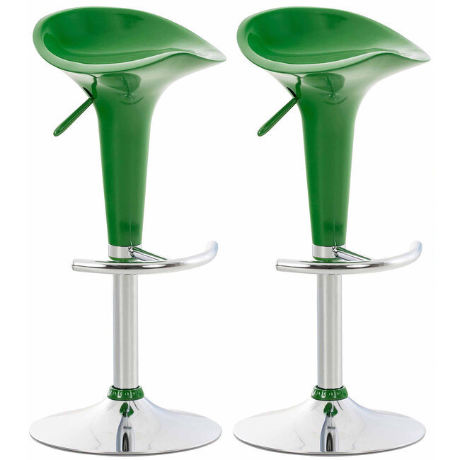 2er Set Barhocker Saddle Kunststoff grün