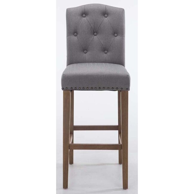 2er Set Barhocker Louise Stoff grau