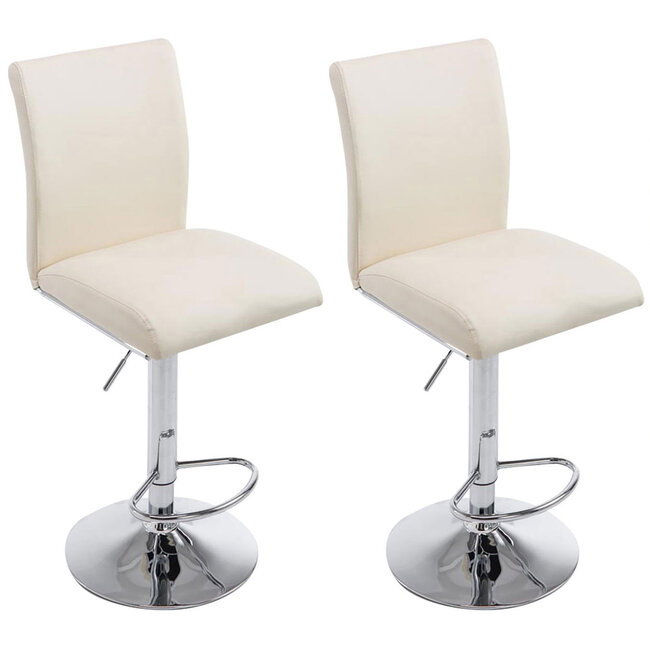 2er Set Barhocker Köln Kunstleder creme