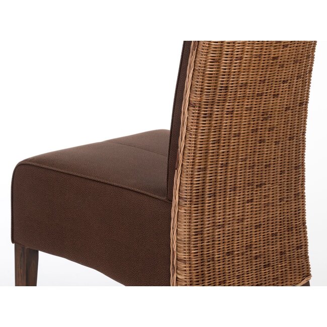 6 Stück Set Esszimmer Rattan braun