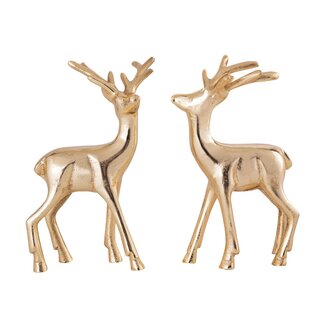 Voglrieder Deko Figur Hirsch 2er Set Weihnachtsdeko gold