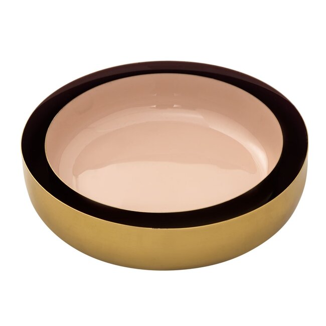 Deko Schale 2er Set rund Bordeaux /Gold