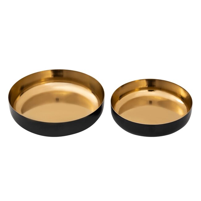 2er Set Deko Schale rund Glam