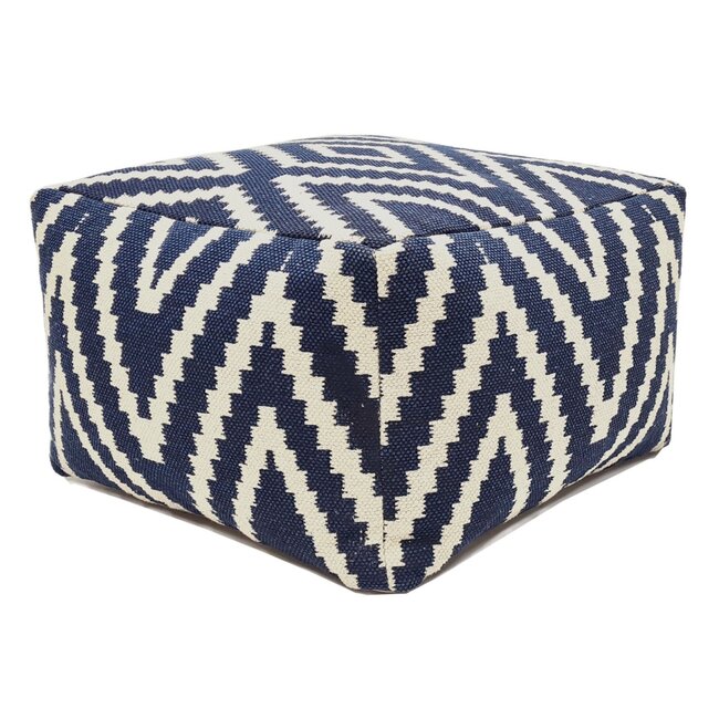 Fußhocker Pouf Kelim blau