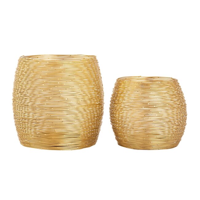 2-teilig Teelichthalter Windlichter gold