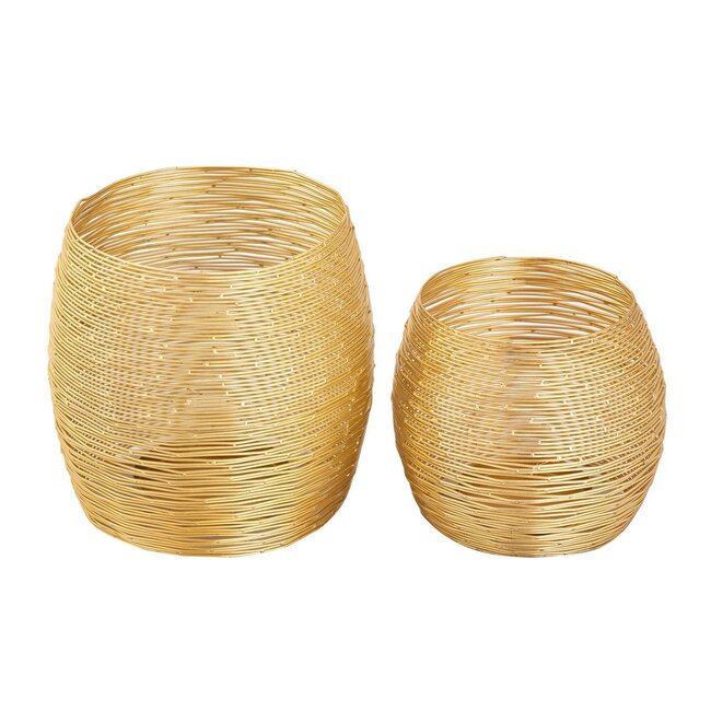 2-teilig Teelichthalter Windlichter gold