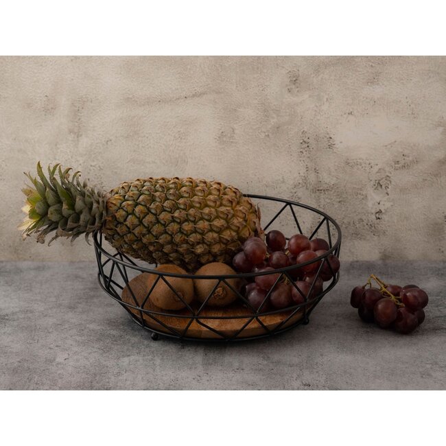 Obstkorb Brotkorb rund schwarz