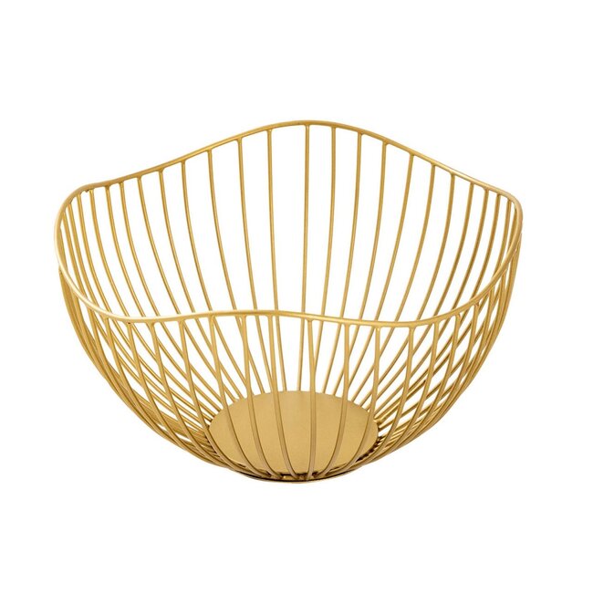 2 Stück Set Obstschale Metall  gold