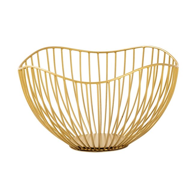 2 Stück Set Obstschale Metall  gold
