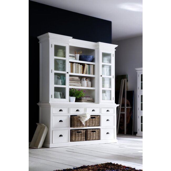 Bibliothek Vitrine mit Korb Set und Glaseinsatz