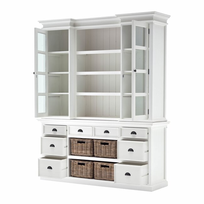 Bibliothek Vitrine mit Korb Set und Glaseinsatz