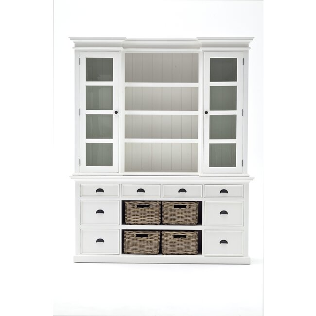 Bibliothek Vitrine mit Korb Set und Glaseinsatz